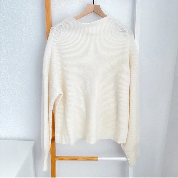 A.L.C Helena Merino Wool Sweater Mock High Neck Cream Women’s Large NEW - Picture 2 of 14